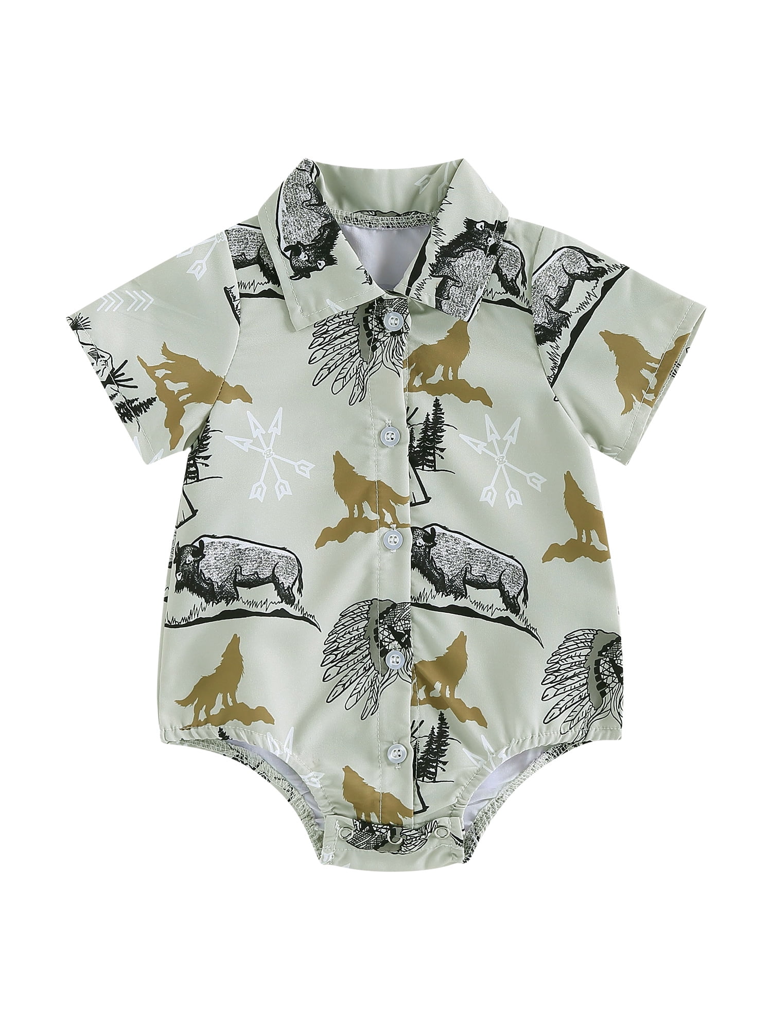 Western Newborn Baby Girl Boy Clothes Romper Onesie Cow/Dinosaur
