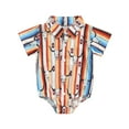 thumbnail image 1 of Western Baby Boy Clothes Cow Print Shirt Romper Short Sleeve Lapel Button Bodysuit Cowboy One Piece Gentleman Outfit, 1 of 9