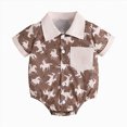 thumbnail image 1 of Western Baby Boy Outfit Long Sleeve Cowboy Dress Shirt Bubble Romper Button Bodysuit Oneise Clothes Kaprioy, 1 of 6
