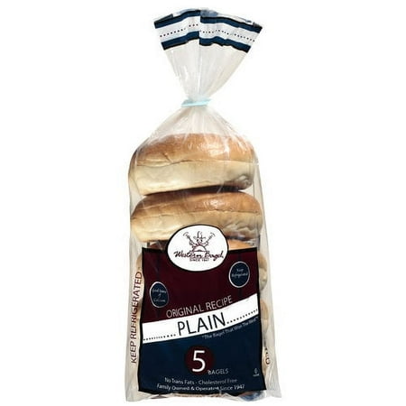 Western Bagel Classic Soft & Chewy Plain Bagels – 15 oz, 5 Count