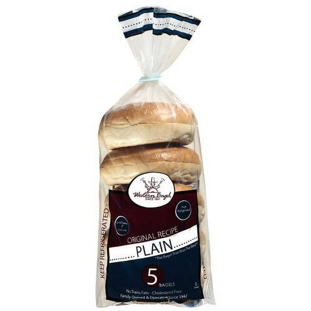 Western Bagel Original Recipe Plain Bagels, 15 Oz., 5 Count