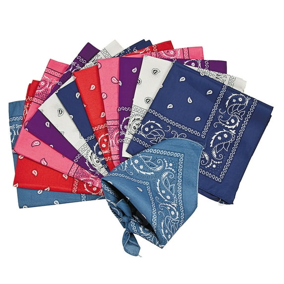 Western Bandana Assortment - Party Wear - 12 Pieces