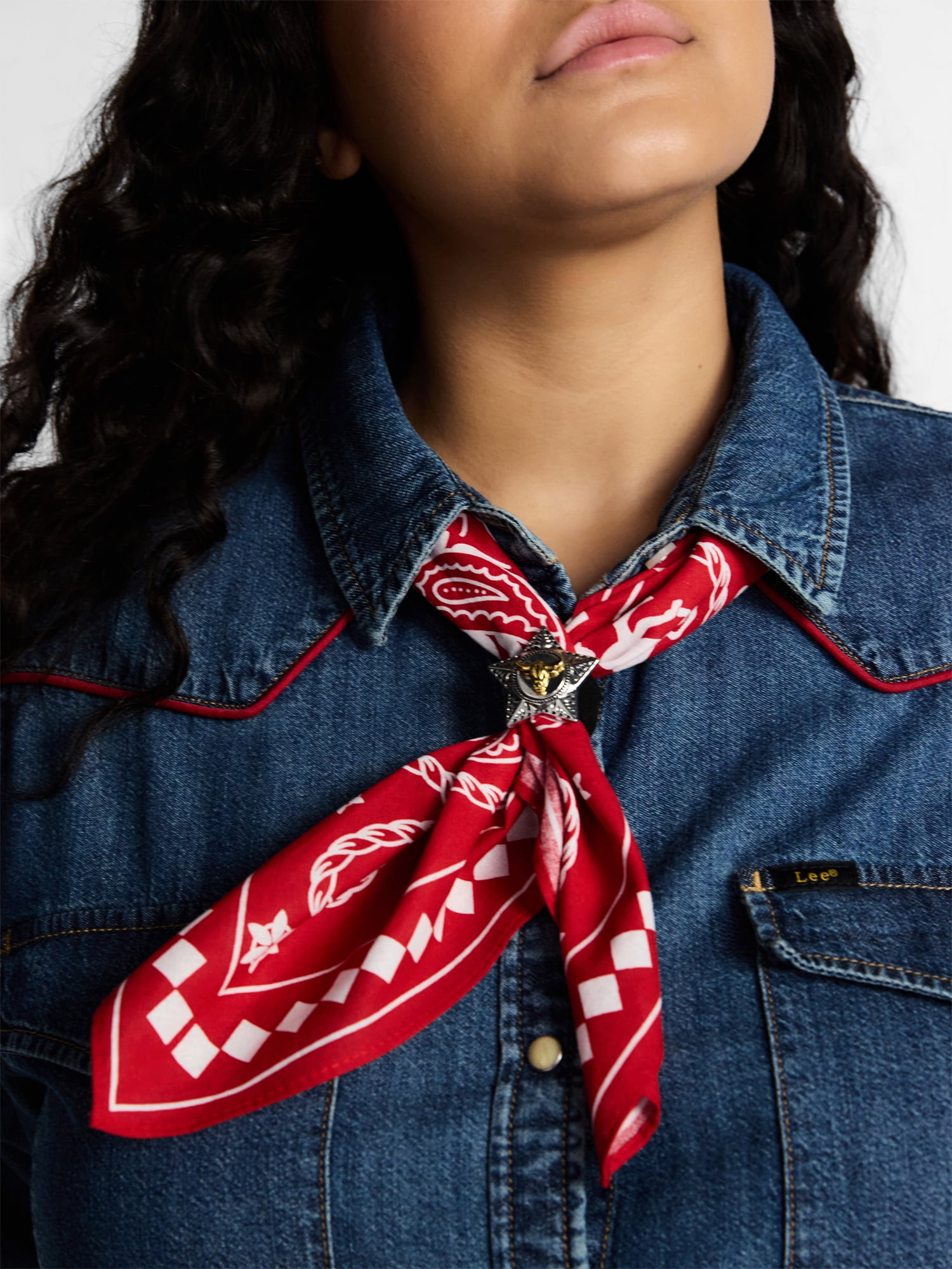 Kacey Lee Unisex Bandana Set with Oval Concho, Blue - Walmart.com