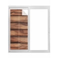 thumbnail image 1 of Western Barn Door Window Privacy Film, Country Farmhouses Wooden Grain Brown Static Cling UV Sun Blocking Tint Film Heat Control Windows Films for Bedroom Bathroom, Window Stickers 23.6"x59", 1 of 8