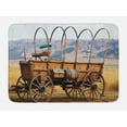 thumbnail image 1 of Western Bath Mat, Photo of Old Nostalgic Wild West American Cart Carriage in the Farm Texas Style, Non-Slip Plush Mat Bathroom Kitchen Laundry Room Decor, 29.5 X 17.5 Inches, Brown Yellow, Ambesonne, 1 of 2