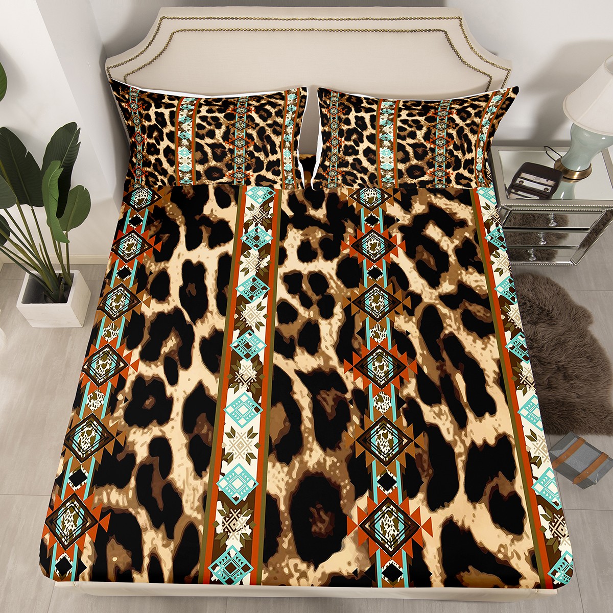Western Bed Sheets Twin Leopard Print Fitted Sheet Cheetah Skin Hair western-bed-sheets-twin-leopard-print-fitted-sheet-cheetah-skin-hair