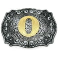 thumbnail image 1 of Western Belt Buckle Initial Letters ABCDEFG to Y-Cowboy Rodeo Silver Large Belt Buckle for Men and Women, 1 of 2