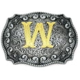 thumbnail image 1 of Western Belt Buckle Initial Letters ABCDEFG to Y-Cowboy Rodeo Silver Large Belt Buckle for Men and Women, 1 of 2