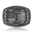 thumbnail image 1 of Western Belt Buckle for Men Women, Initial Letter ABCDJRM to Z Silver Cowboy Belt Buckles American Flag Accessories, 1 of 5