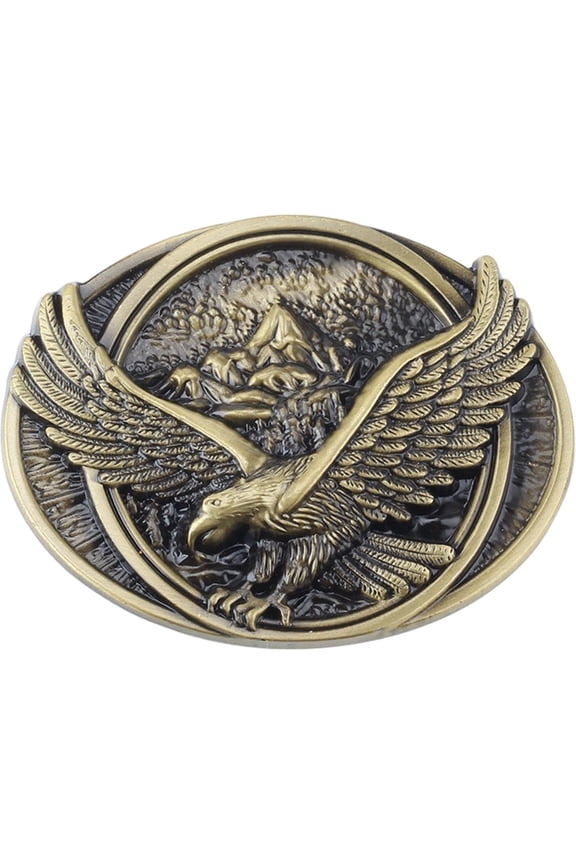 Western Belt Buckles 3D Eagle Engraved Metal Belt Buckle Cowboy Cowgirl Oval Buckle for Women Men's Belt