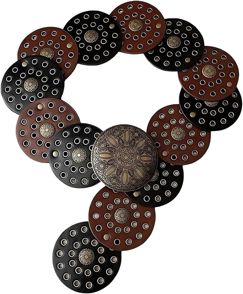 Western Belts for Women Wide Vintage Disc PU Leather 