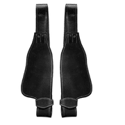 Western Black Leather Horse Saddle Fender Pair Plain Smooth Replacement Fenders Set