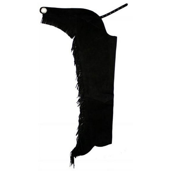 Western Black Suede Leather Rodeo/Show Chaps (XSmall)