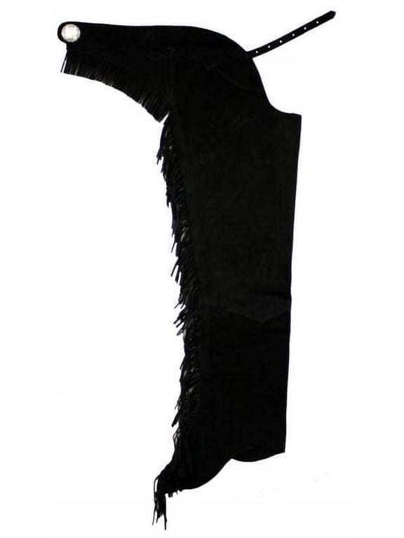 Western Black Suede Leather Rodeo/Show Chaps