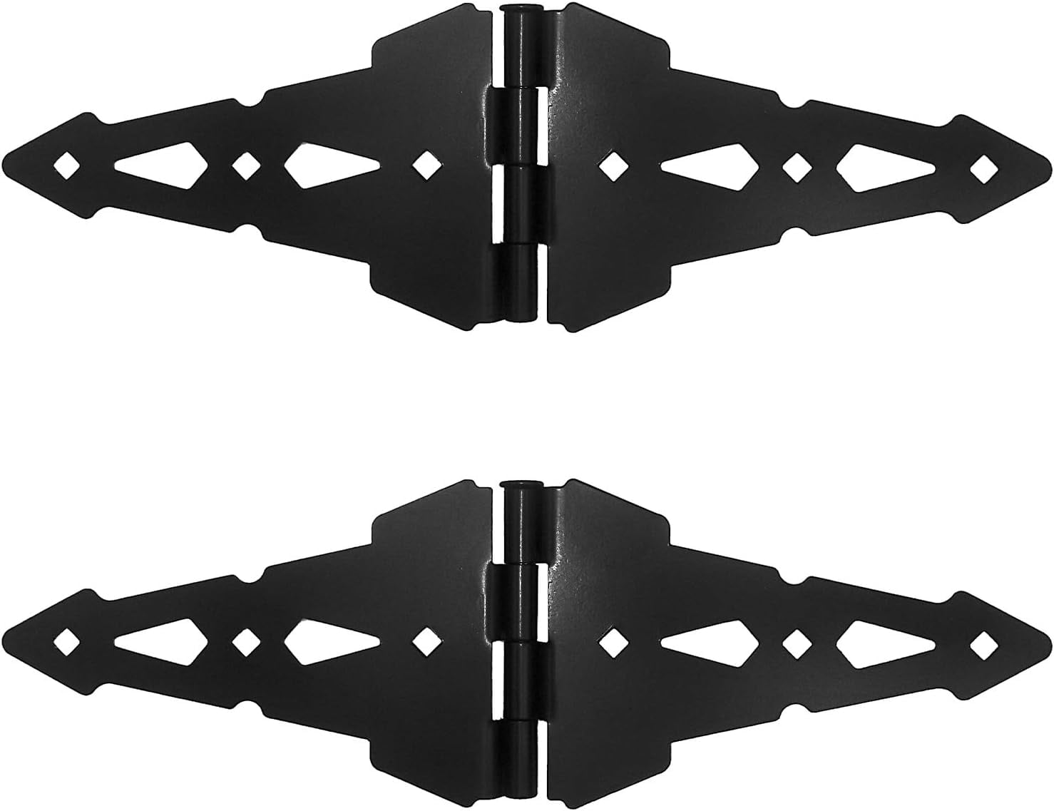 Western Black Wood Gate Hinges Wood Fence Hinge Gate Kit, 8" Strap