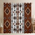 thumbnail image 1 of Western 30%-50% Blackout Curtains 38"Wx45"L Brown Rustic Boho Aztec Window Curtains,Country Cabin Lodge Curtains & Drapes Adults Men Southwestern Tribal Curtains 2 Panels, 1 of 5