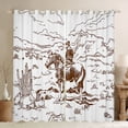 thumbnail image 1 of Western Blackout Curtains,Farmhouse Cowboy Insulated Thermal Curtains,Country Southwest Desert Curtains Drapes,American Wild Cactus Darkening Curtains,Vintage Hand Drawn Window Treatments,38"X54", 1 of 5