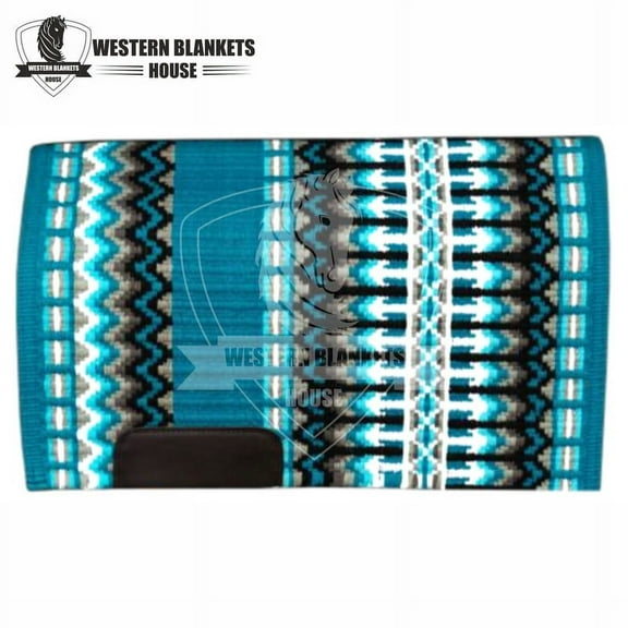 Western Blankets House Gemini 41X34 Base Turquise & Black White