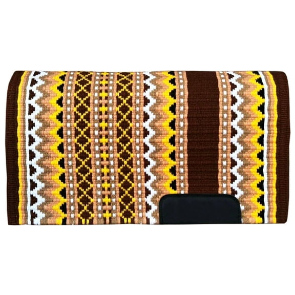 Western Blankets House San Juan Solid 41X34 Base Cholocate & Yellow