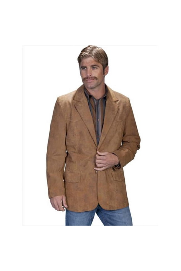 Western Blazer Mens Leather Button Flap Pockets Maple 602-221