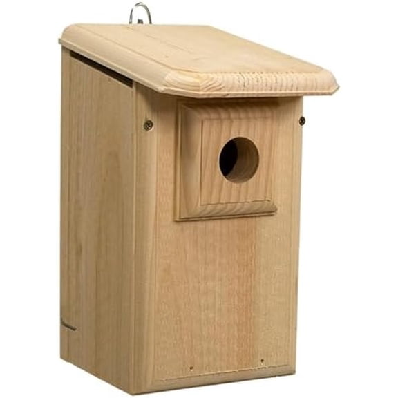 Western Bluebird House with Observation Window  Pine Nest Box with 1.5625" Entry, Predator Guard & Plexiglass Viewing Panel  Easy Mount Birdhouse for Monitoring  Made in USA$$Garden &