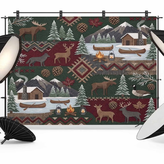 Western Boho Backdrop for Photoshoot,Photography Photo Studio Background Wall Backdrop,Farmhouse Country Rustic Chic Wild Nature Cabin Deer Back Drop Banner Panel for Portraits Wedding Party 8x6Ft
