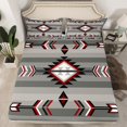 thumbnail image 1 of Western Boho Bedding Sets Queen Southwestern Aztec Bed Sheets Bohemian American Fitted Sheet Adults Men,Exotic Tribal Geometric Bed Sheets Farmhouse Home Room Decor（No Top Sheet）, 1 of 5