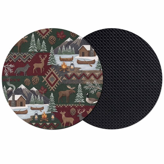 Western Boho Coasters Set of 2, Absorbent Coasters for Drinks, Farmhouse Country Rustic Chic Wild Nature Cabin Deer Coaster for Desk Coffee Table Protection, Home Decor House Warming Gifts 4"
