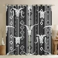 thumbnail image 1 of Western Boho Curtains 38"Wx54"L Bull Skull Cowboy Curtains & Drapes Black White Grey Southwestern Aztec Window Curtains Tribal Geometric Window Treatments 2 Panels Southwest Animal Room Decor, 1 of 6