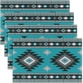 thumbnail image 1 of Western Boho Placemats Set of 4 12"x18" Ethnic Tribe Arrow Aztec Placemats for Dining Table Indoor Outdoor Kitchen Blue Gray Boho Exotic Table Mats Placemat Bohemian Decor Table Place Mats, 1 of 4