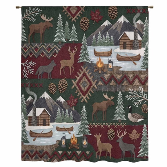 Western Boho Sheer Curtains 45" Long, Farmhouse Country Rustic Chic Wild Nature Cabin Deer Light Filering Curtains, Breathable Simi Curtain Privacy Drapes for Kitchen Bathroom Small Window Treatment