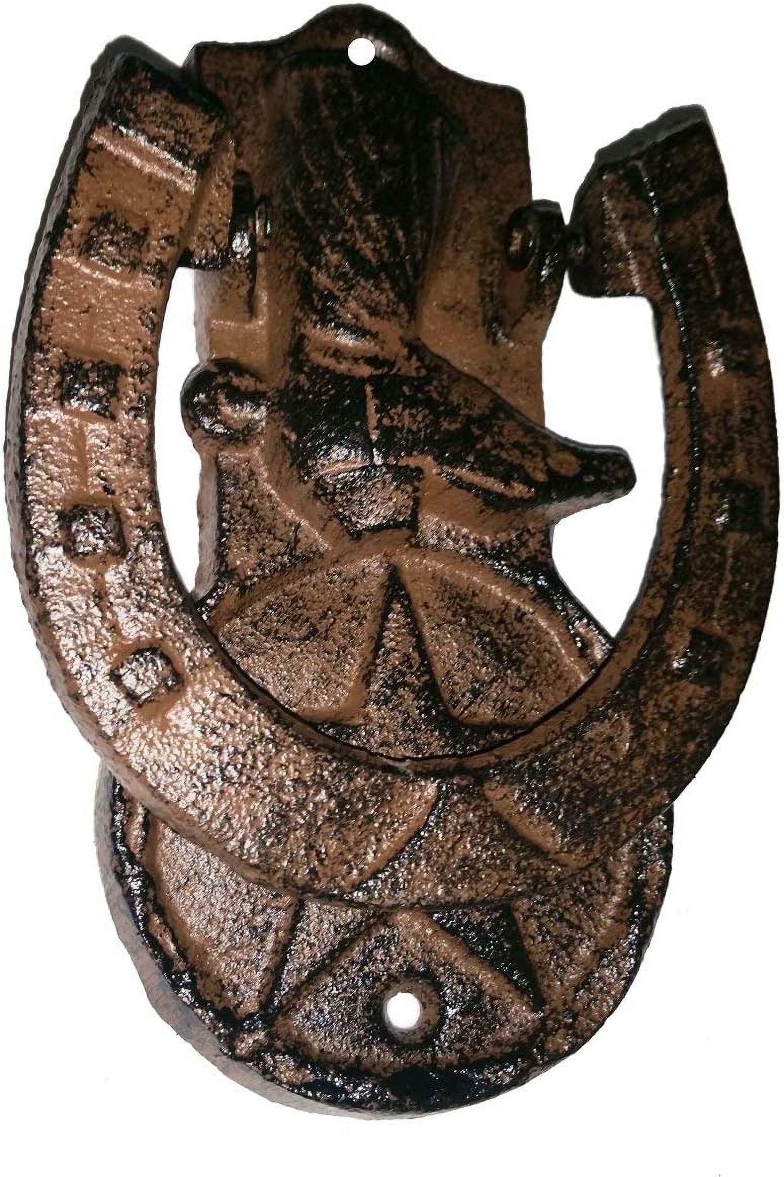 Western Boot & Star Door Knocker Solid Cast Iron