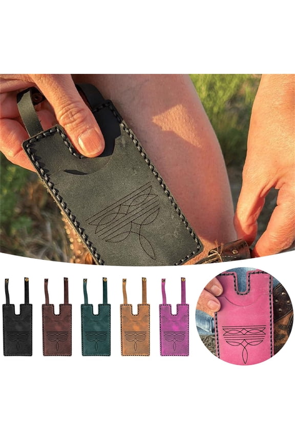 Western Boot Wallet with Snap Strap Durable Card Holder Handcrafted Slim Wallet for outdoor home
