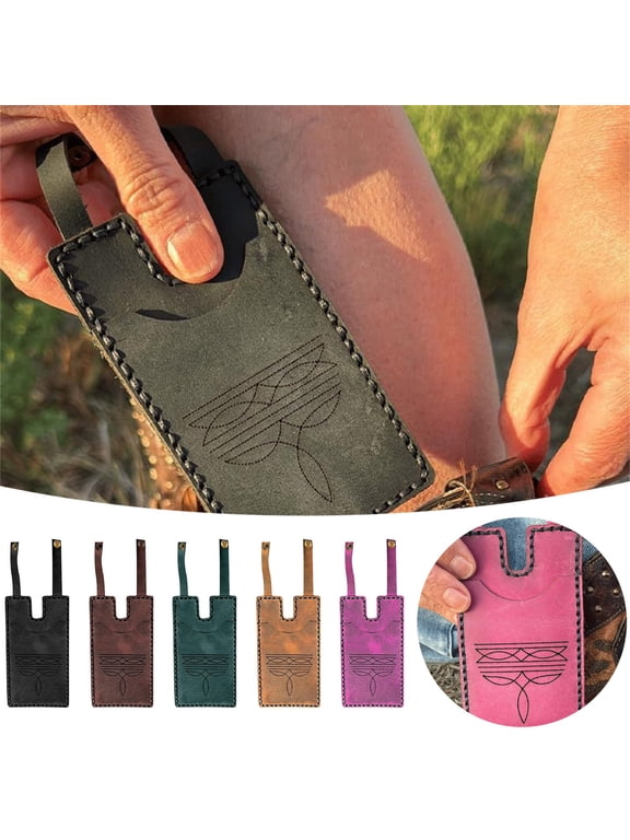 Western Boot Wallet with Snap Strap Durable Card Holder Handcrafted Slim Wallet for outdoor home