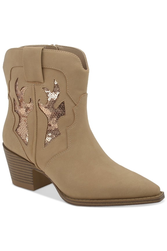 Western Booties Lucie Booties for Women, Sand Nubuck, Size 7M