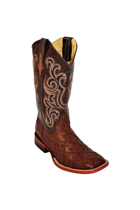 Western Boots Mens Cowboy Ostrich Patchwork Kango 11693-07