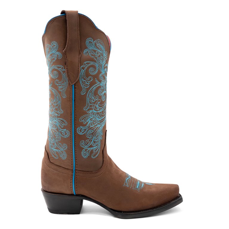 Western Boots Womens Cowgirl Ostrich V Toe Brown 83261-10  display picture 2