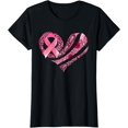 thumbnail image 1 of Western Breast Cancer Awareness Heart Pink Ribbon Support T-Shirt, 1 of 3