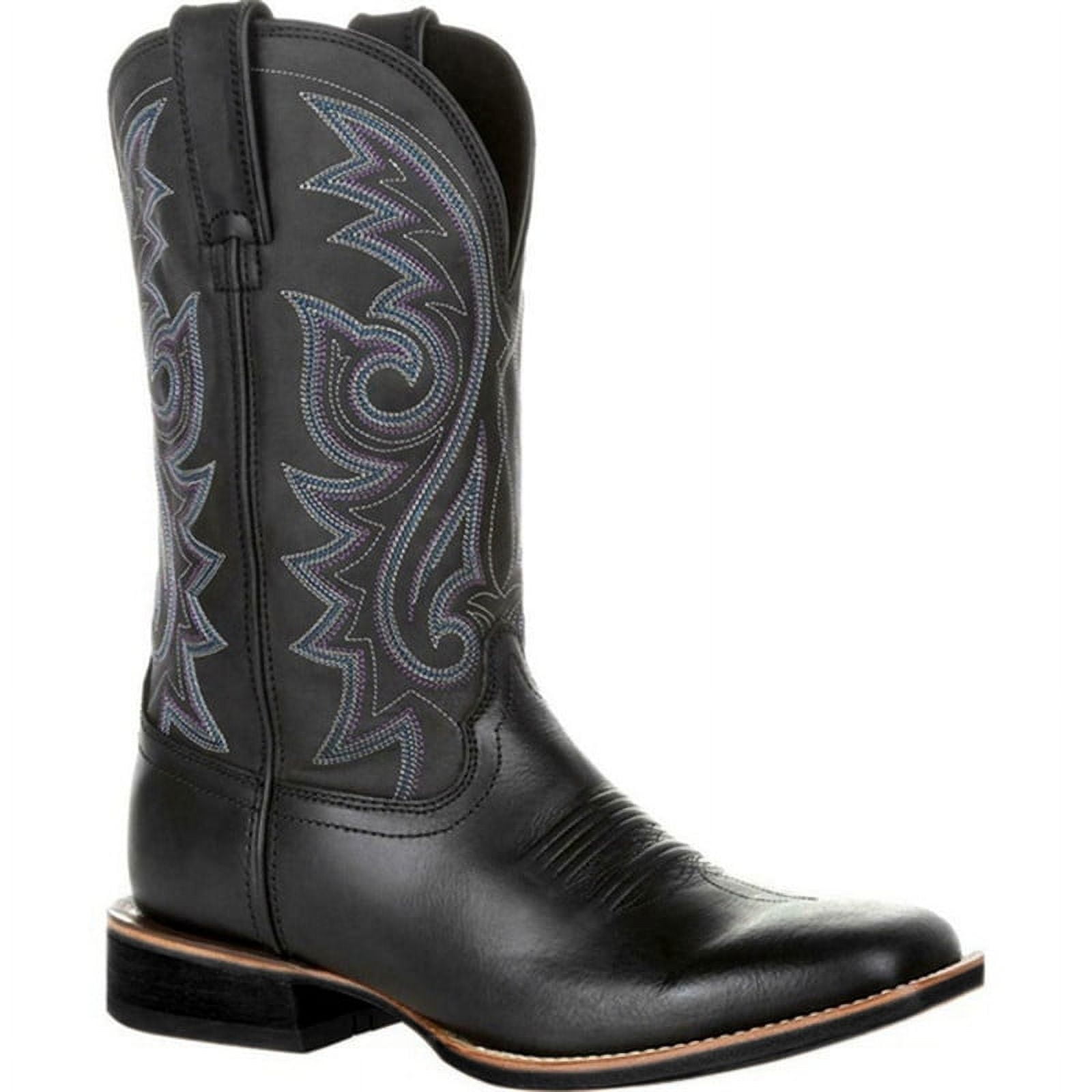 Brown Leather Embroidered Cowboy Boots