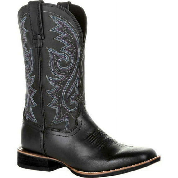 Western Brown Boots Classic Durable Leather Embroidered Cowboy Boots for Men Wide Calf Pull On Boots Country Boots