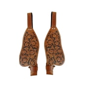 Western Brown Leather Replacement Fenders Set Floral Hand Tooled Horse Saddle