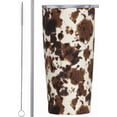 thumbnail image 1 of Western Browncow Tumbler,Browncow 20oz Stainless Steel Insulated Travel Tumbler,Travel Coffee Mug with Lid and Straw Water Bottle Drink Tumbler Cups Gifts for Women Men, 1 of 6