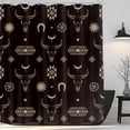 thumbnail image 1 of Western Bull Skull Shower Curtain for Bathroom Decor 72Wx72H Inches Boho Longhorn Cow Head Southwestern Aztec Tribal Abstract Geometric Retro Black Fabric Waterproof Polyester 12 Pack Hooks, 1 of 6