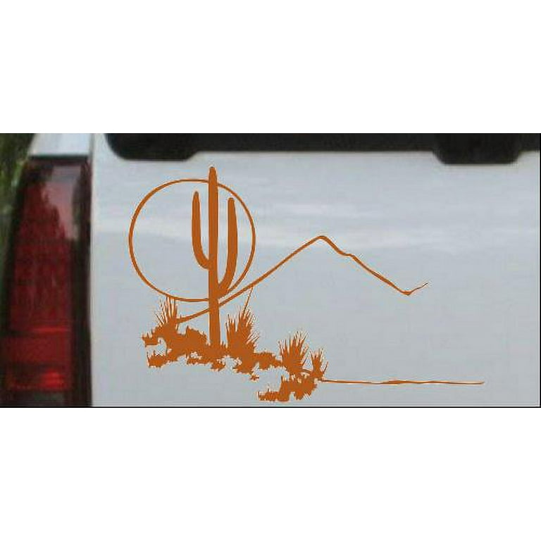 Western Cactus Moon Scene Decal Car or Truck Window Decal Sticker 