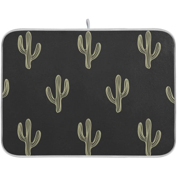 Western Cactus Plant Boho Mexicana Cacti dish drying mat counter mat kitchen countertop protector mat dryer kitchen 16 x 18
