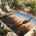 thumbnail image 1 of Western Cactus Sunrise Outdoor Rug for Patio/Deck/Porch, Non-Slip Large Area Rug 6 x 9 Ft, Modern Abstract Art Retro Indoor Outdoor Rugs Washable Area Rugs, Reversible Camping Rug Carpet Runner, 1 of 8