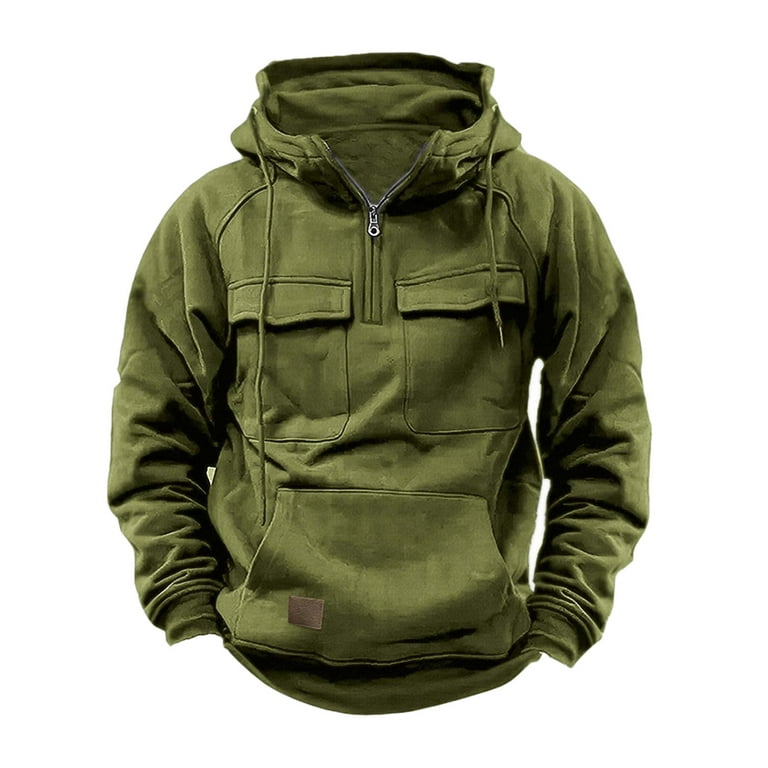 Western Cargo Hoodie for Mens Military Outdoor Sports Hooded