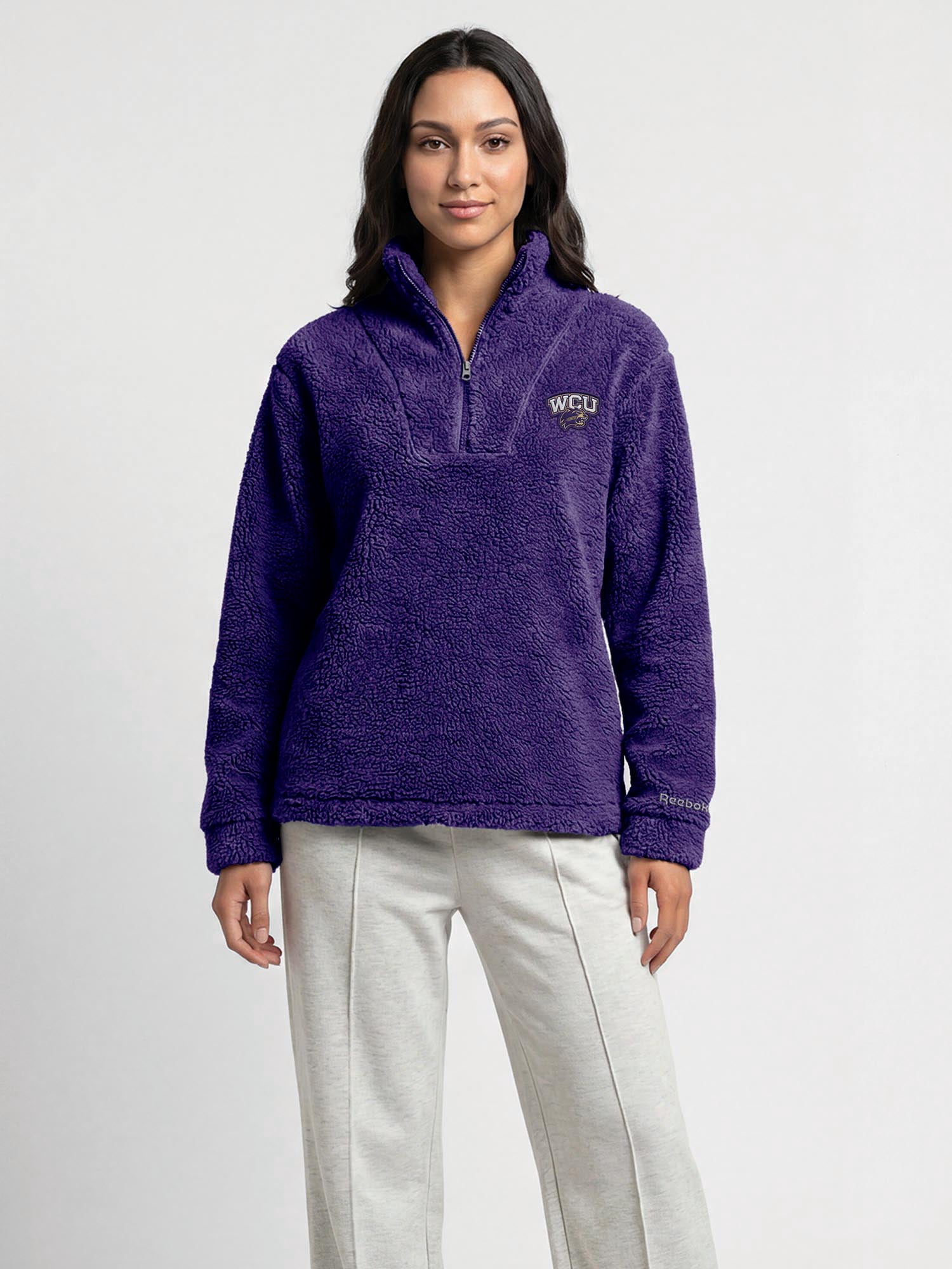 Western Carolina Catamounts Reebok Womens Relaxed Fit Qtr Zip Sherpa Pullover