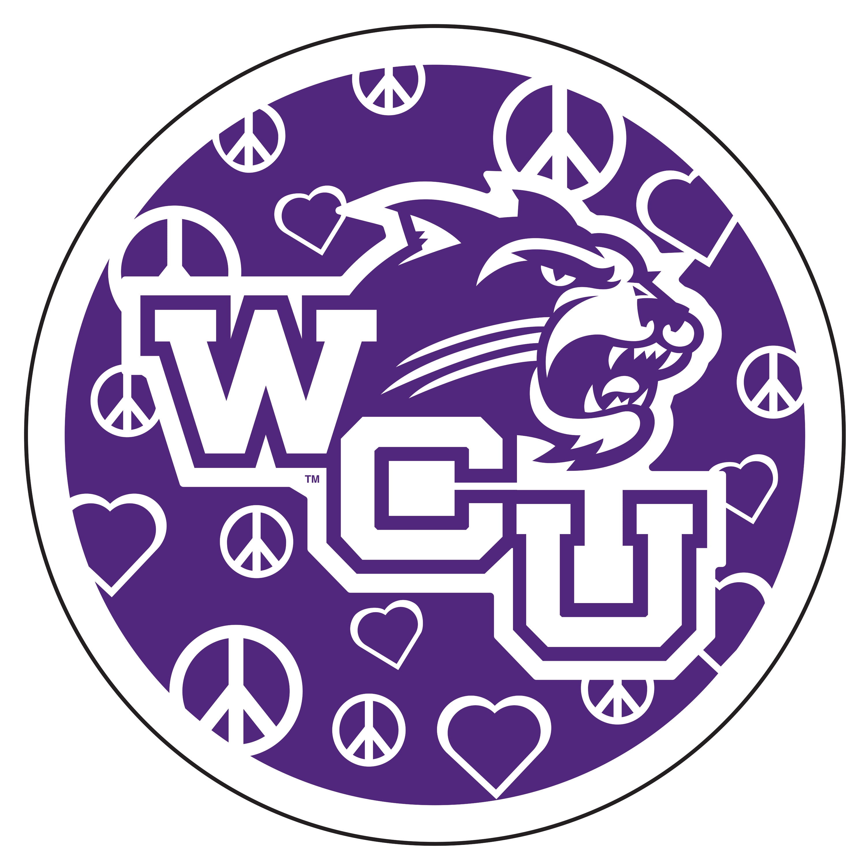 Western Carolina (PEACE LOVE WCU CAT (5"), 5 in