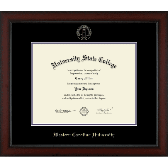 Western Carolina University Diploma Frame, Document Size 14" x 11"